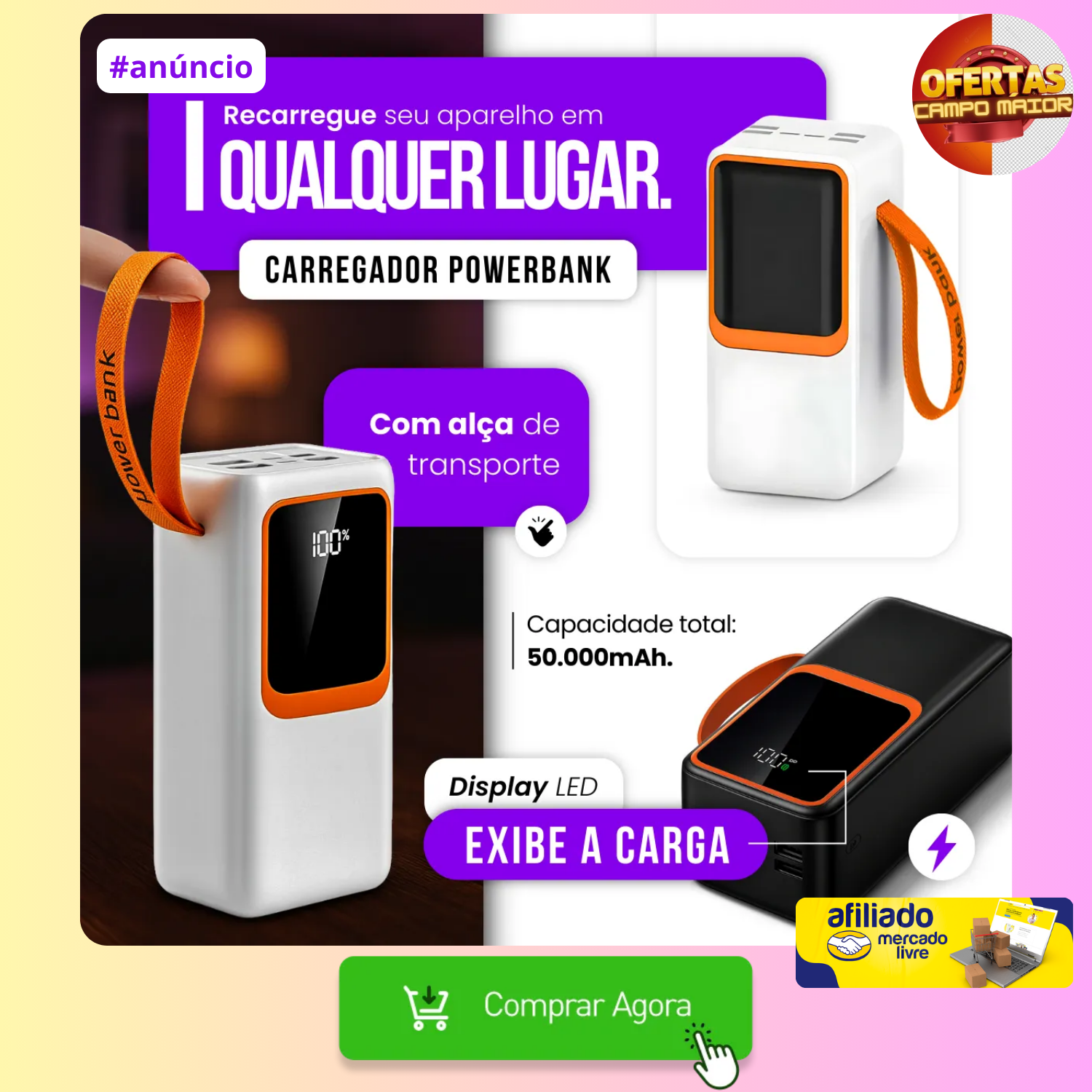 Anuncio Carregador Power Bank